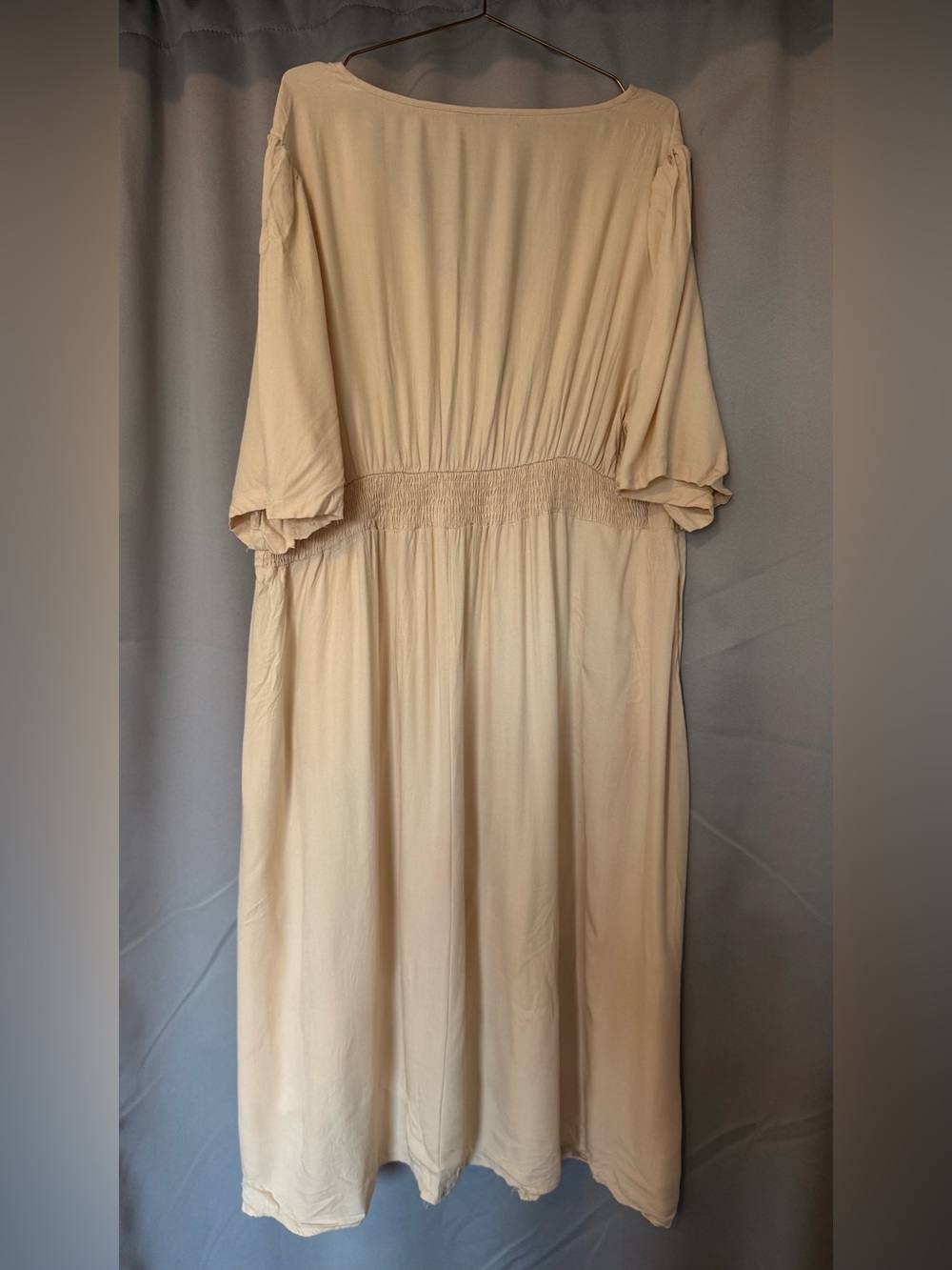 BloomChic Cream Button Front Boho Midi Maxi Dress Plus Size 18-20 - Picture 4 of 5